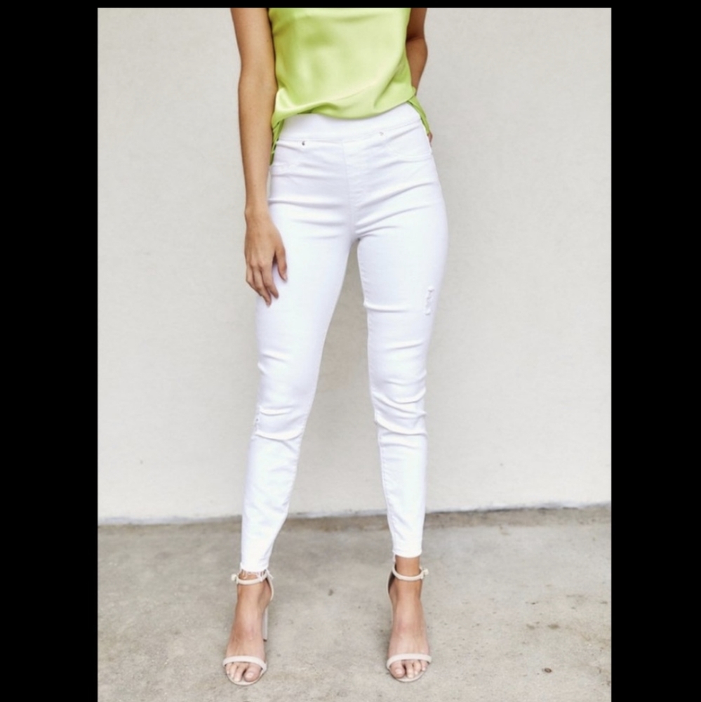 Spanx distressed Jeanish Legging raw hem  xLarge